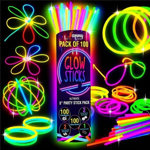 Glow-205 Pcs-Glow Sticks Bulk Party Pack -halloween party favors - Picture 1 of 7